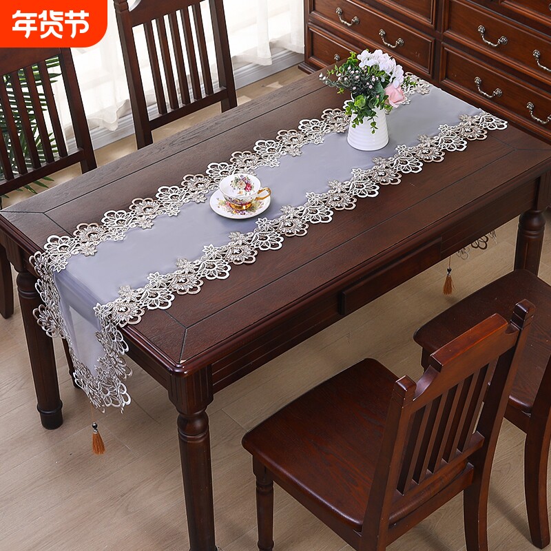 欧式餐桌旗吊穗高级感轻奢茶席茶几电视柜鞋柜轻奢风长条桌布盖巾