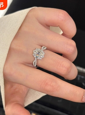 「旋转芭蕾」爆闪鸽子蛋钻戒ins气质高级戒指指环送女友求婚礼物