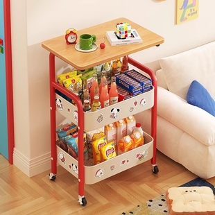 多巴胺零食小推车置物架移动沙发边几桌子床头收纳架多层高颜值