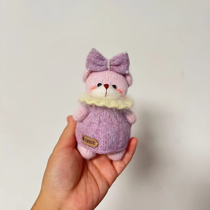 长毛水貂绒毛线钩针棒针玩偶专用线迷你小奶熊兔毛线衣服线貂毛