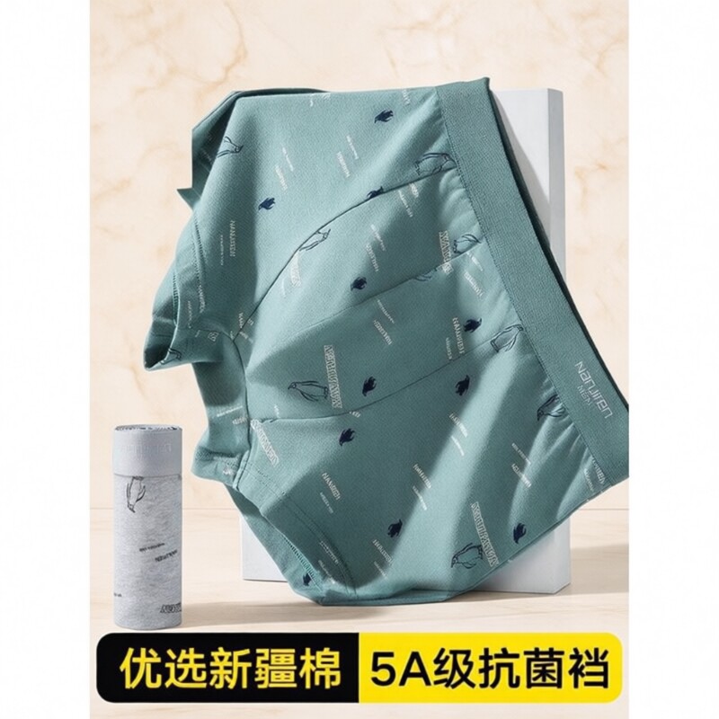 男士内裤纯棉男生2025新款青少年宽松男式弹力印花四角平角短裤衩