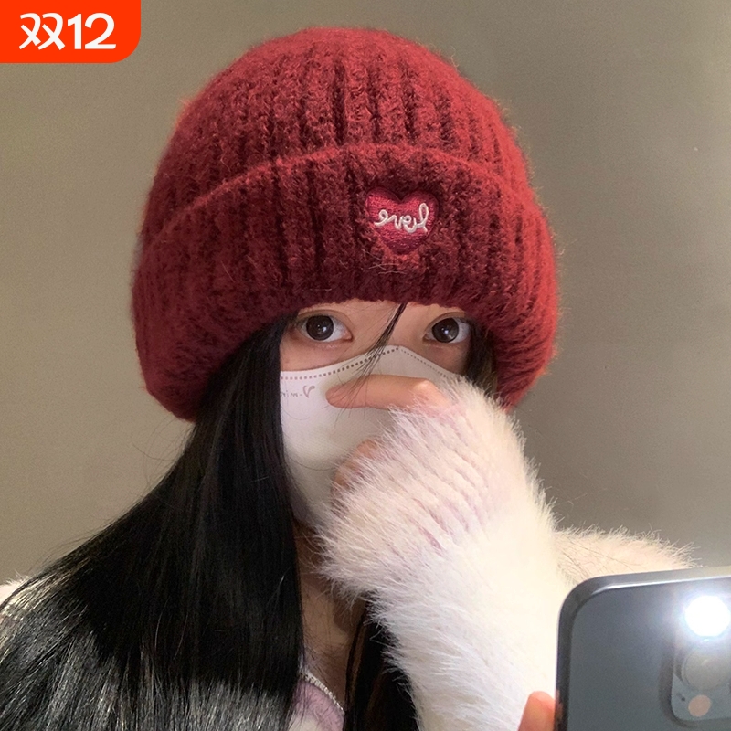 大头围毛线帽子秋冬2025新款韩系