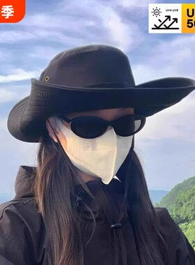 户外遮阳帽女夏季爬山钓鱼渔夫帽