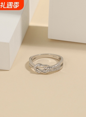 跨境爆款 s925银爱情友情戒指女 简约时尚小众设计感轻奢指环尾戒