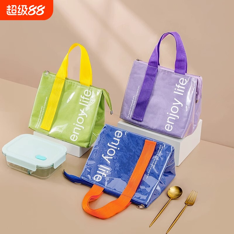 饭盒袋pu防水防油保温手提袋便当包饭盒手提袋子上班族学生大容量