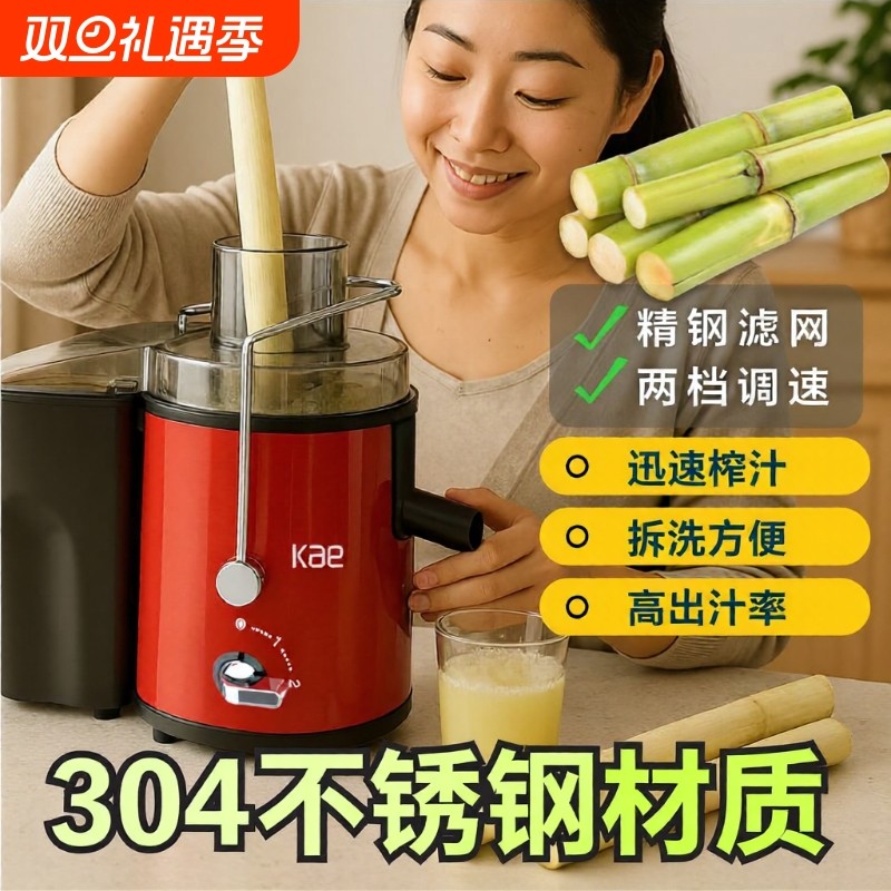 500w榨甘蔗专用榨汁机甘蔗汁水果果汁果蔬果肉不锈钢机器橙子橙汁