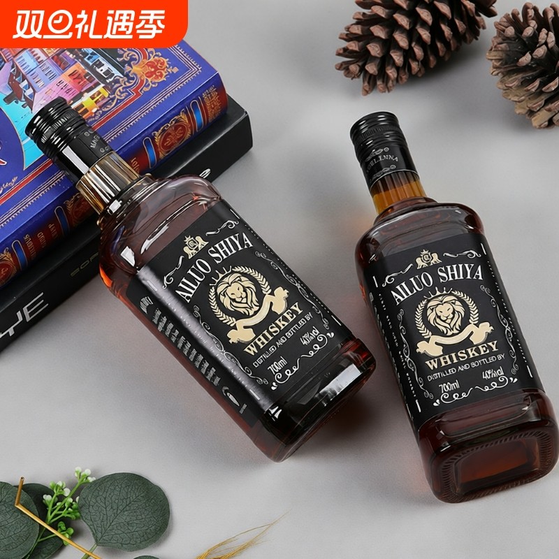 威士忌洋酒40度烈酒700ml酒吧调配可乐桶ktv酒基酒双支礼袋