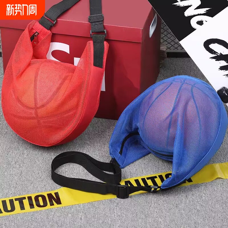 新款大容量篮球包学生排球足球包单肩斜挎训练运动背包篮球袋网袋