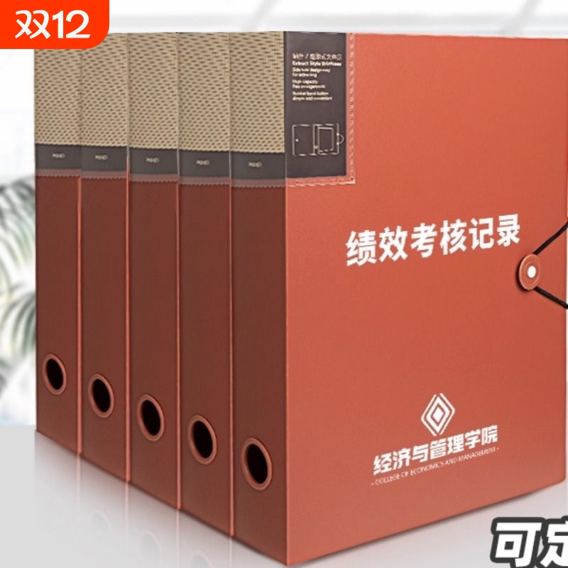 天色 5个装档案盒A4文件盒塑料资料夹册会计凭证资料盒收纳盒办公