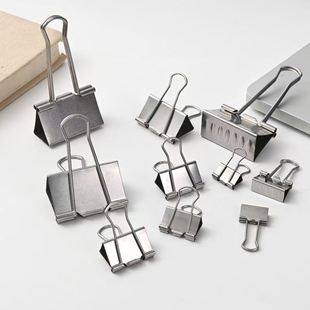 [304不锈钢]长尾夹反尾夹加厚抗用50mm特大号燕尾夹票夹工厂办公室财务票据夹档案文件夹文具办公夹子