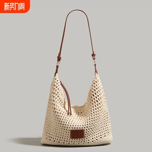 伊布古奇新款 海边沙滩包包女大容量编织托特包斜挎手提 2025夏季