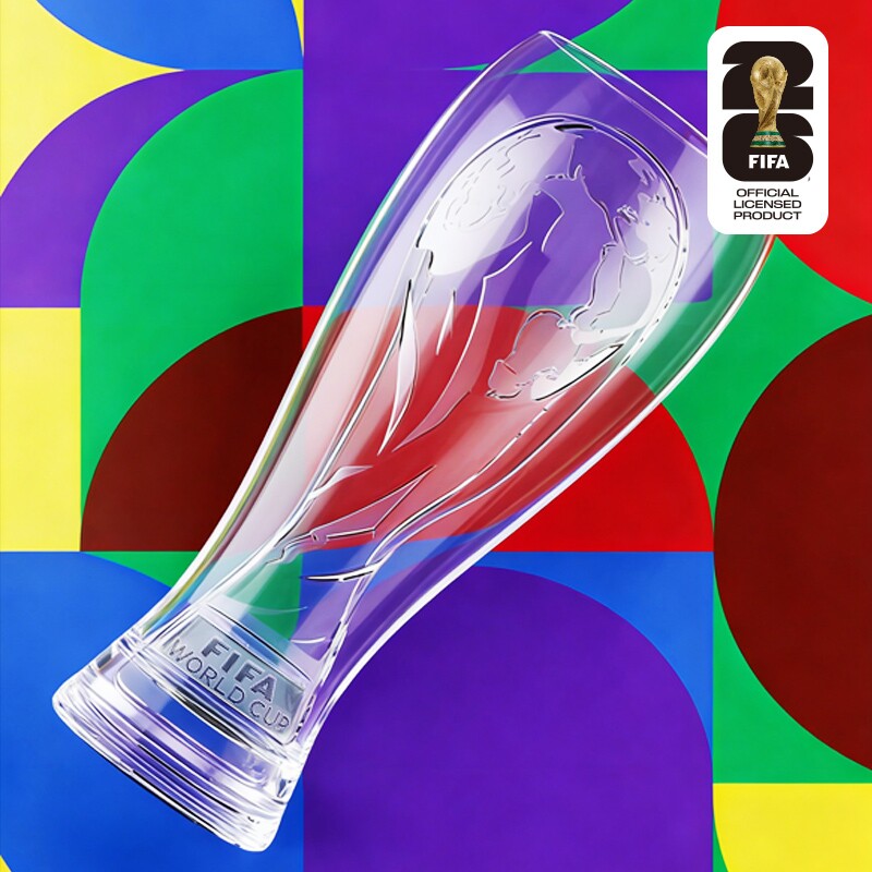 2026年美加墨世界杯大力神杯浮雕啤酒杯大容量玻璃加厚精酿扎啤杯