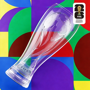 2026年美加墨世界杯大力神杯浮雕啤酒杯大容量玻璃加厚精酿扎啤杯