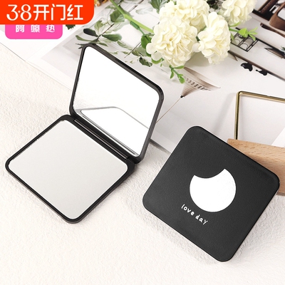 镜子/小/圆B1PQ0-易上手不锈钢便携随身折叠双面化妆可爱方镜易