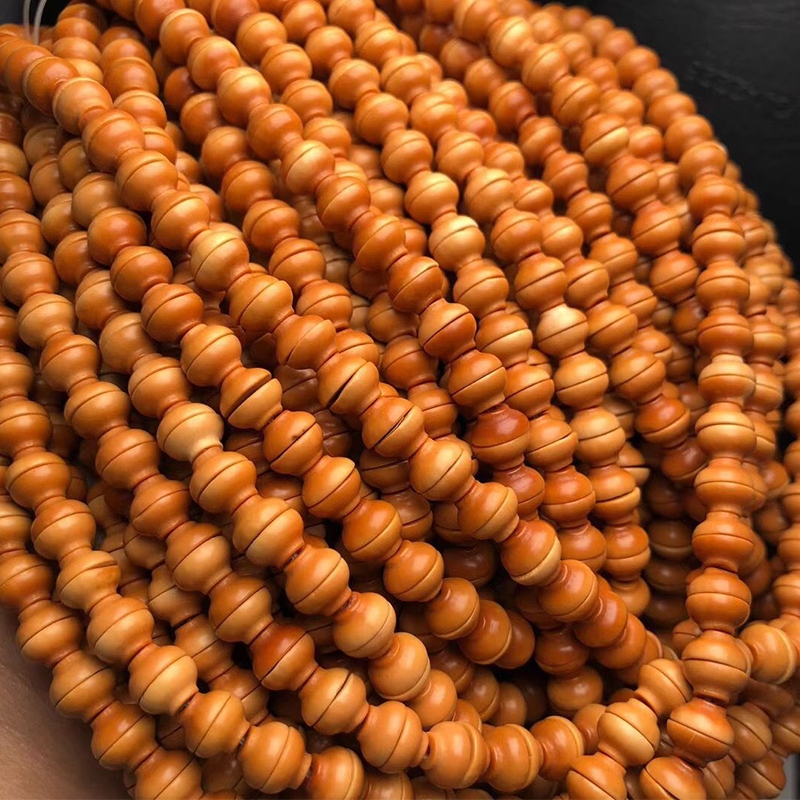 天然骨瓷橄榄核金饭碗挂绳吊坠