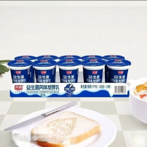 光明家庭休闲便餐早餐工作营养餐原味益生菌风味发酵乳