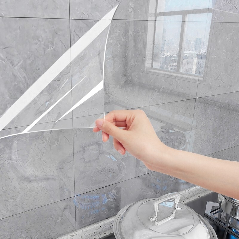 厨房静电防油贴纸墙面保护膜防火耐高温墙纸灶台防水墙贴防潮防霉