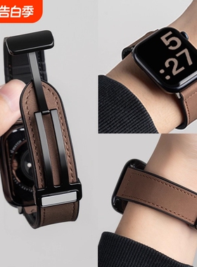 适用vivowatchgt2手表表带iqoo女士watchgt疯马皮vivowatch5男vivo智能磁吸真皮3运动GT透气2女腕带皮质黑色