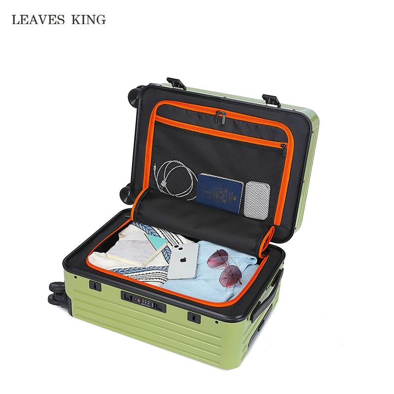 pc铝框拉杆箱万向轮20寸箱包旅行箱女登机行李箱小型轻便商务出行