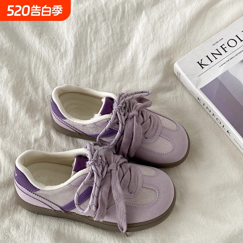 品牌断码复古小众设计感德训鞋女2025年春秋季学生丑萌大头板鞋休