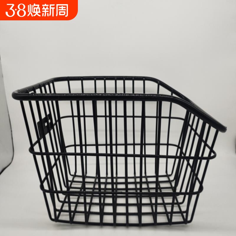 自行车后车筐山地车篮子儿童折叠车篮后座架置物筐单车加大书包篮