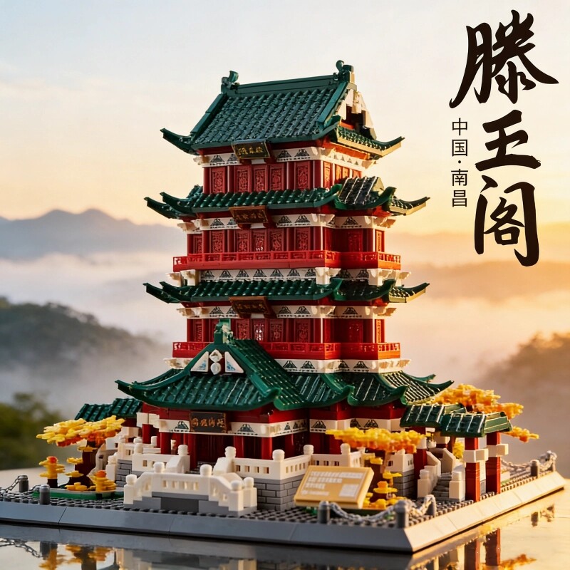 【爆款】四大名楼积木模型拼装图片