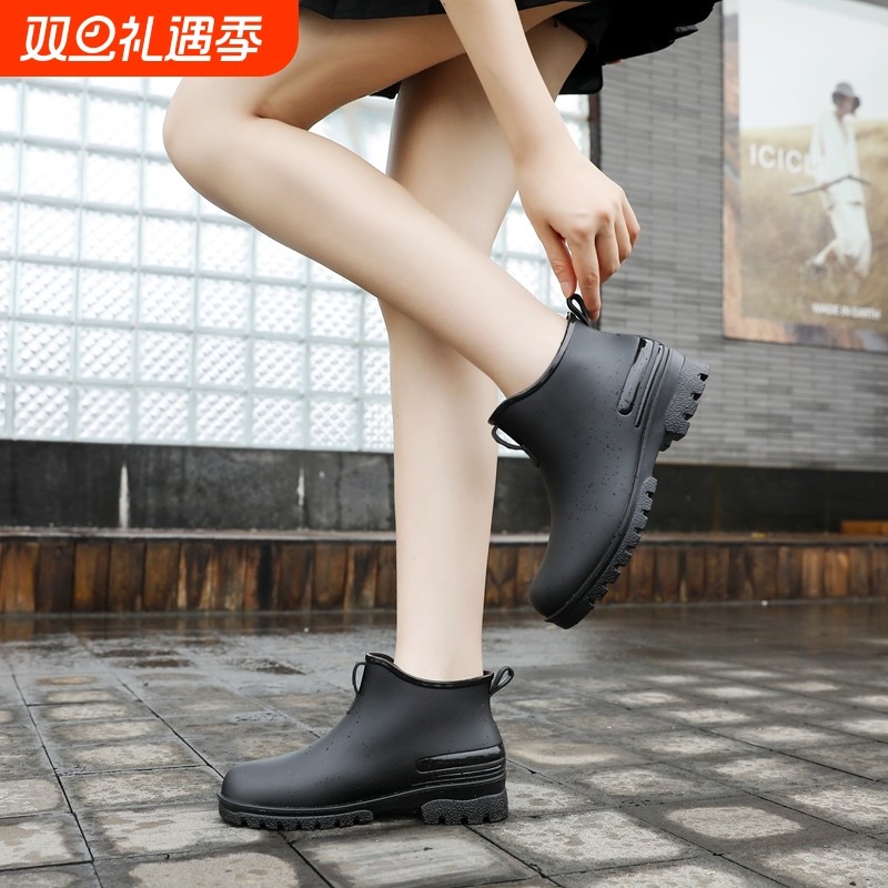 新款雨鞋男短筒防水鞋保暖防滑低帮雨靴厨房胶鞋情侣钓鱼鞋耐磨