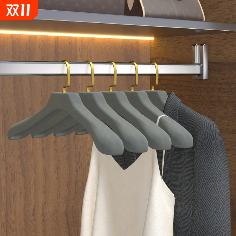 植绒衣架无痕防滑衣服挂宽肩呢子大衣高端轻奢高级衣挂架子加宽