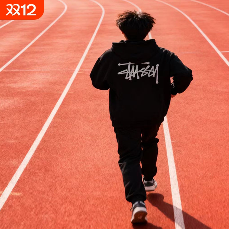 新重磅情侣潮牌外套stussy卫衣拉链款加绒毛圈开衫斯图西卫衣宽松