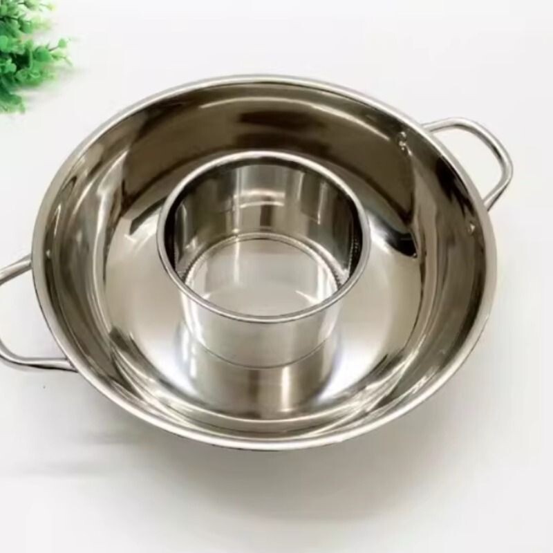 304加厚不锈钢鸳鸯火锅盆家用子母锅汤锅涮锅大锅专用电磁炉适