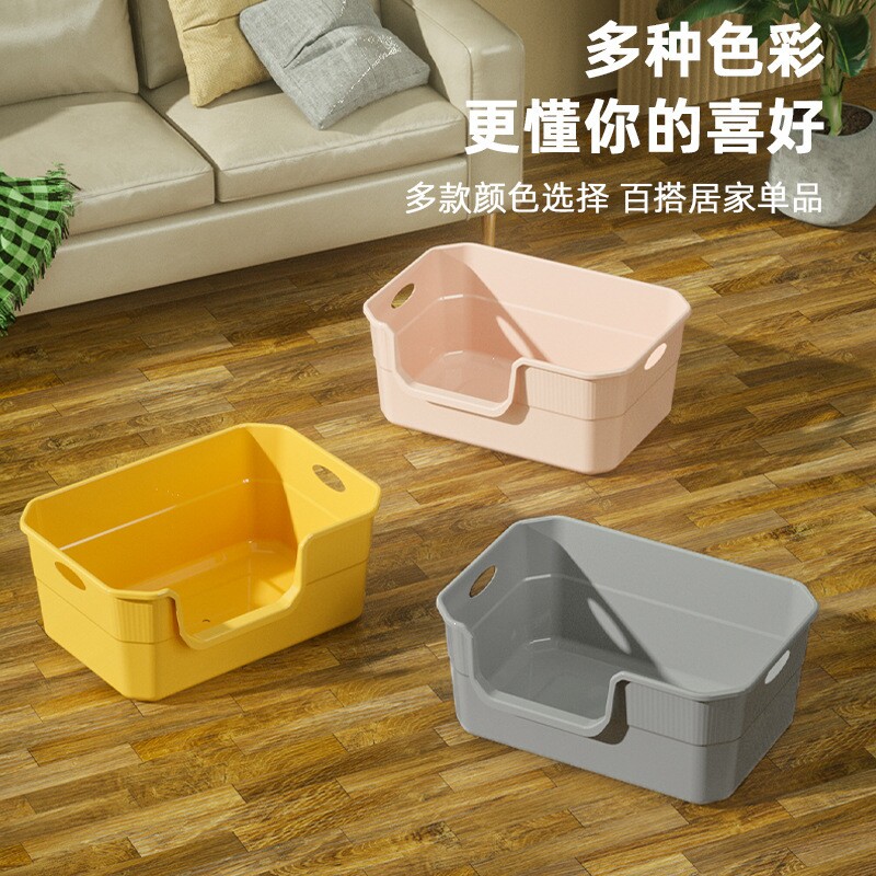 猫砂盆超大号防外溅半封闭一体式开放式猫厕所猫沙盆宠物用品批发