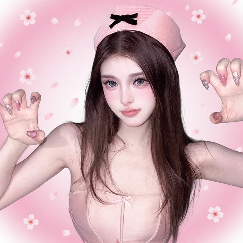 2025年夏季少女蝴蝶结水手帽海军帽粉色可爱甜美护士帽cos贝雷