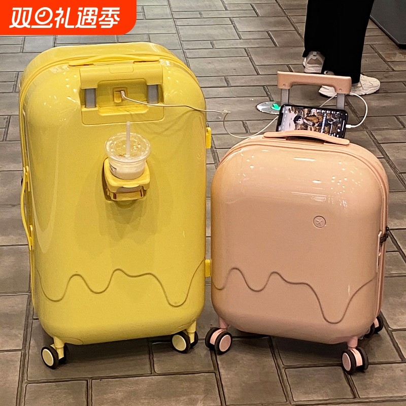 不莱玫巧克力行李箱拉杆箱女20寸轻便登机箱学生雪糕旅行箱万向轮