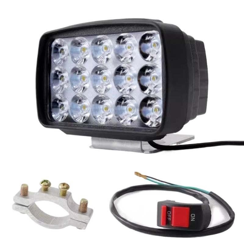 电动车摩托车led车灯泡超亮外置大灯12v-85v强光防水灯三轮车透镜 - 封面