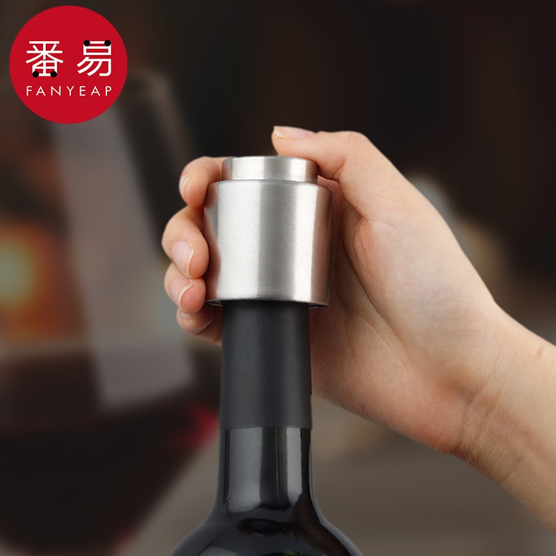 瓶塞/红酒AA1sl001-家用真空按压密封排气保鲜瓶塞酒盖不锈钢酒帽