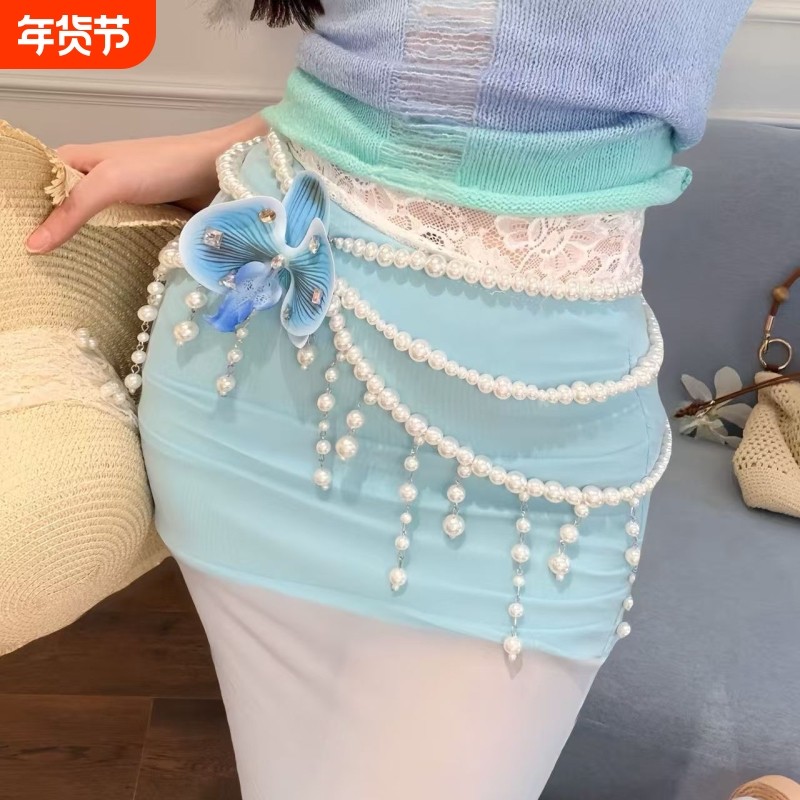 度假风蝴蝶兰串珠腰链女气质项链海边出片穿搭裙子配饰腰带身体链,饰品/流行首饰/时尚饰品新,项链,淘宝优惠券,粉丝福利购,淘宝优惠卷