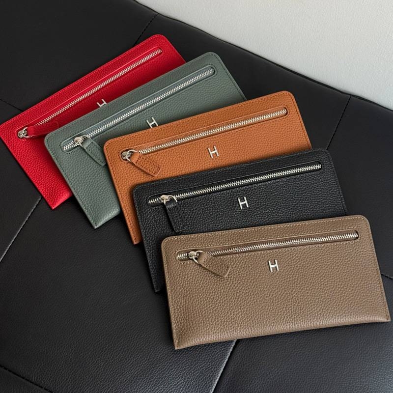 爱马女仕高品质H家风格长款钱包女超薄大容量头层牛皮钱夹多卡位