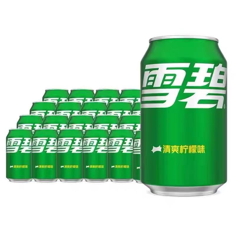 可口可乐雪碧330ml*24瓶罐装清爽柠檬味汽水碳酸饮料新老包装随机