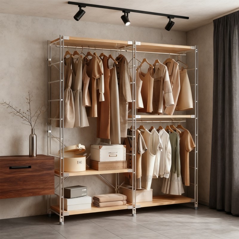 开放式挂衣架衣柜置物储物2025挂房间衣帽间收纳步入式家用衣帽架