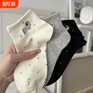 薄款 短筒袜纯棉防臭春夏季 中筒袜 爆款 白色ins潮短袜子女2026新款