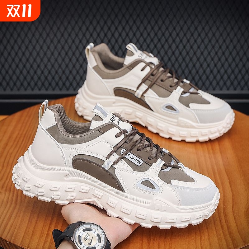 网红男鞋2024新款夏季百搭休闲增高小白运动港风老爹ins潮鞋