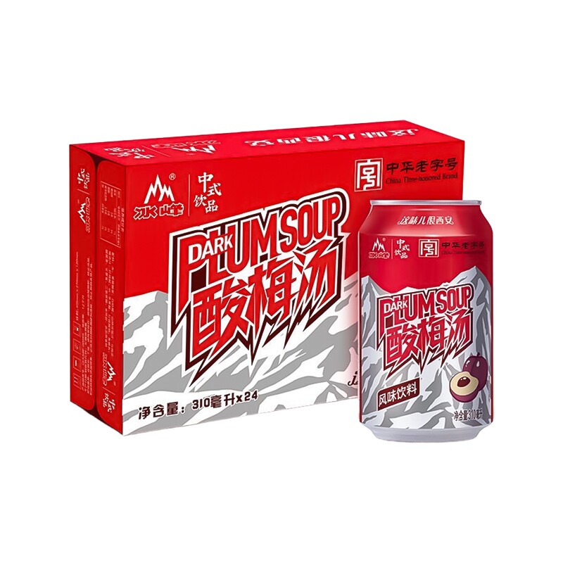 冰峰 罐装饮料 酸梅汤 310ml*24 酸梅汤