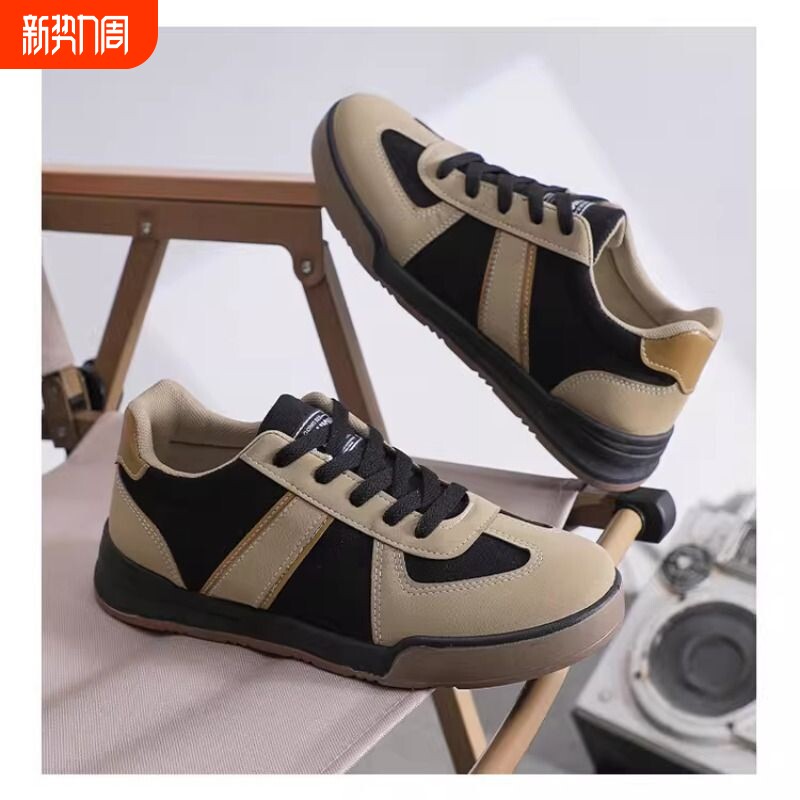 板鞋新款时尚潮流百搭低帮学生板鞋男鞋软底轻便德训鞋ins休闲鞋