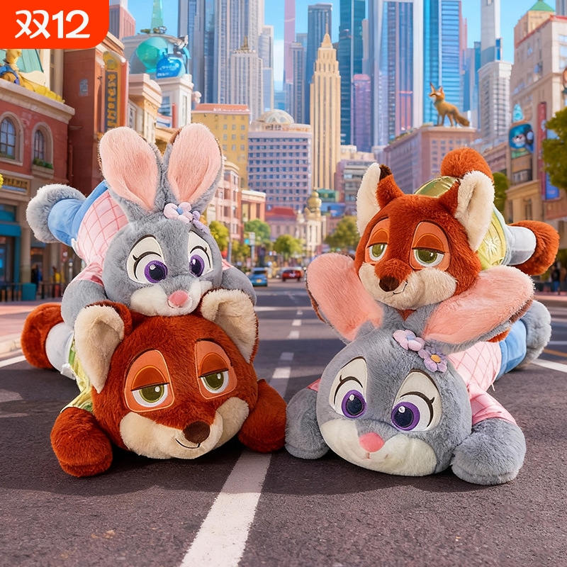 疯狂动物城朱迪尼克警官萌糖毛绒玩偶公仔娃娃抱枕女生礼物治愈