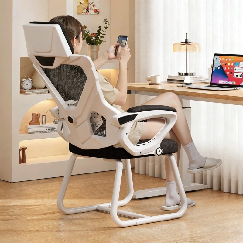 弓形午睡两用电脑椅家用舒服久坐人体工学办公椅子可躺平靠背座椅