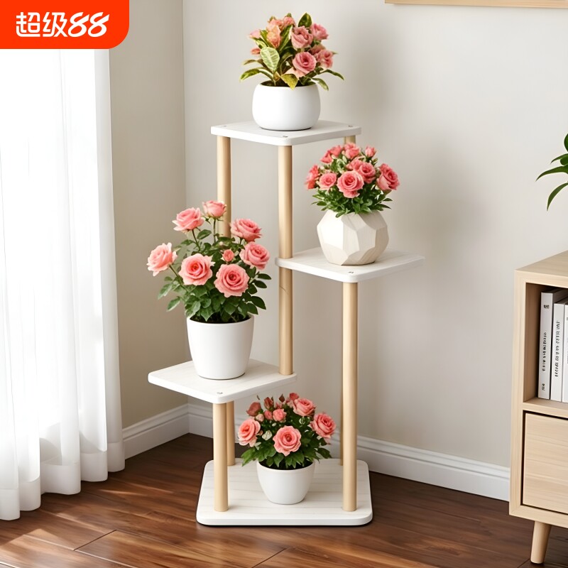 多层人造板悬挂花架轻奢简约图片