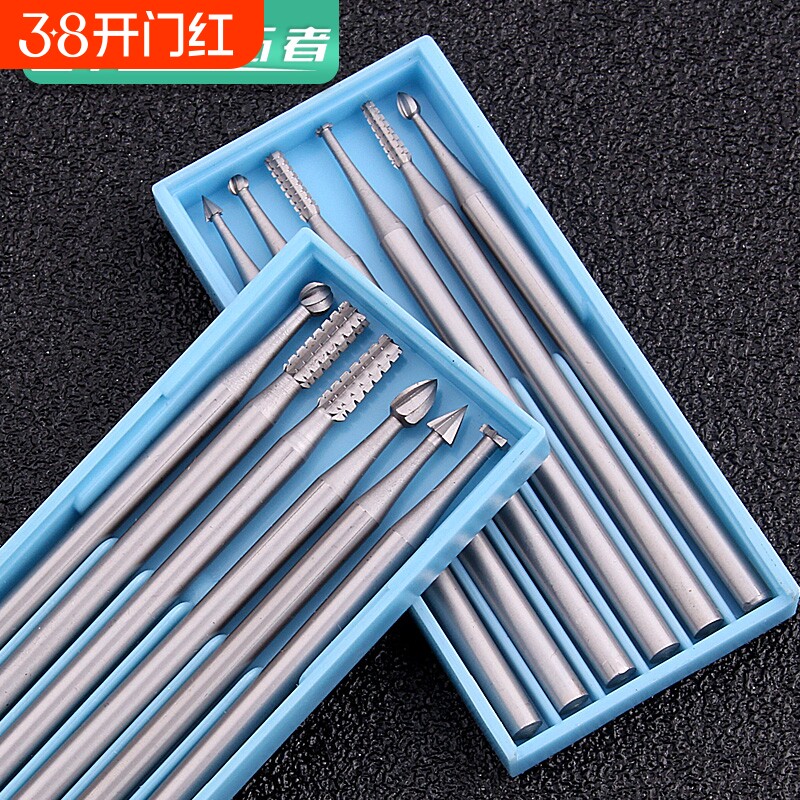 电动核雕刀直牙针合金钢雕刻铣刀橄榄核木雕微雕铜雕打坯牙机工具