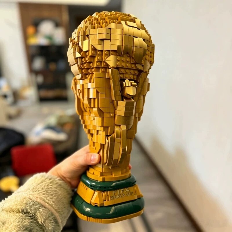 大力神杯积木国际足联世界杯模型足球奖杯球迷拼装玩具男女孩礼物图片