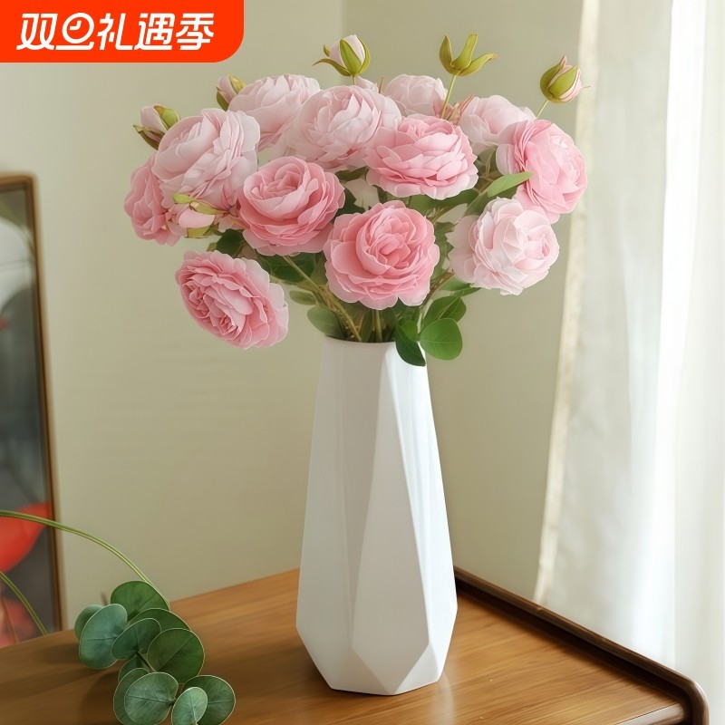 假花仿真花摆设花束玫瑰花客厅装饰干花高档高级感逼真仿生永生花