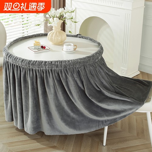 烤火桌子罩套正方形双面绒烤火罩取暖桌罩圆桌麻将机电炉罩毛绒